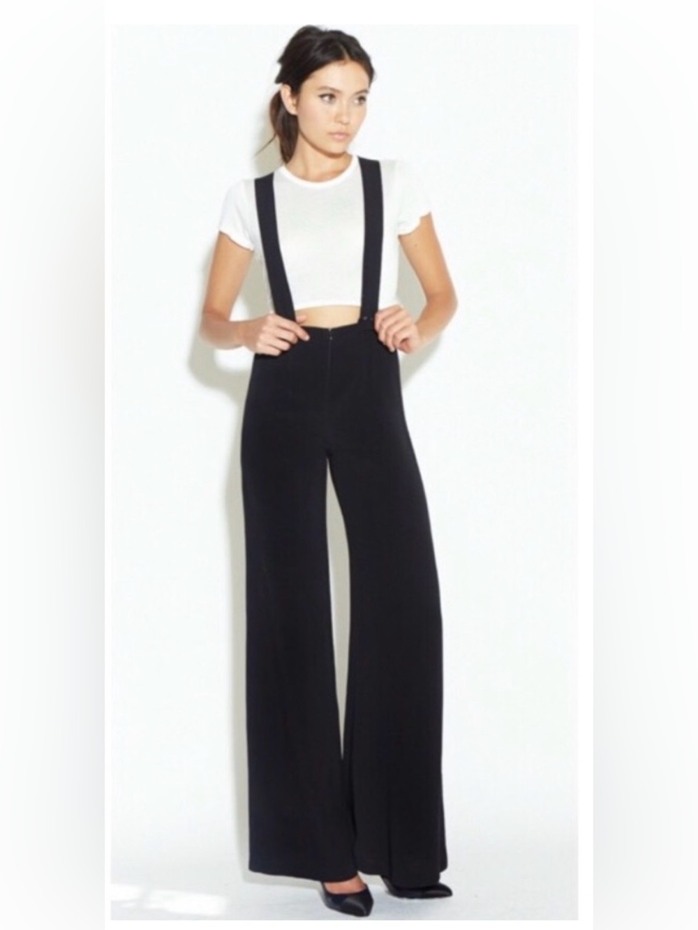 Reformation black suspenders trousers S / 2, 4, 6